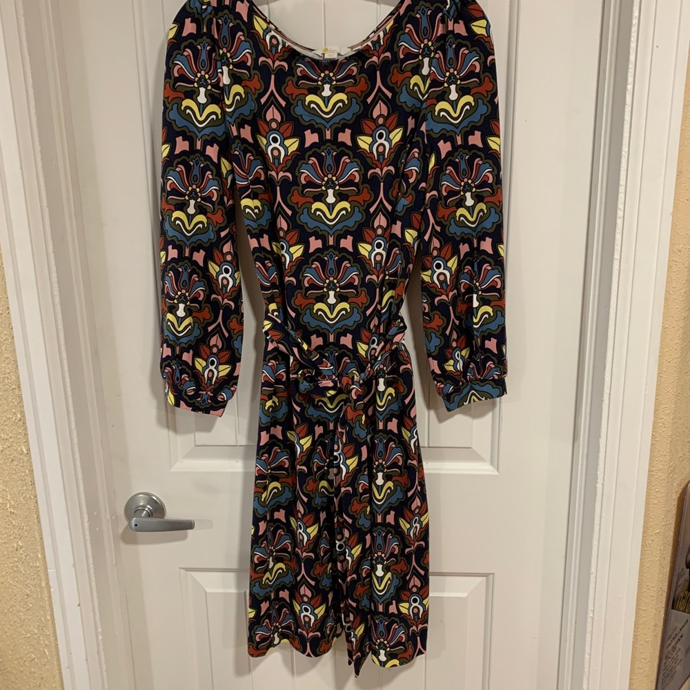 Boden Tie Detail Jersey Shift Dress size 8 L.